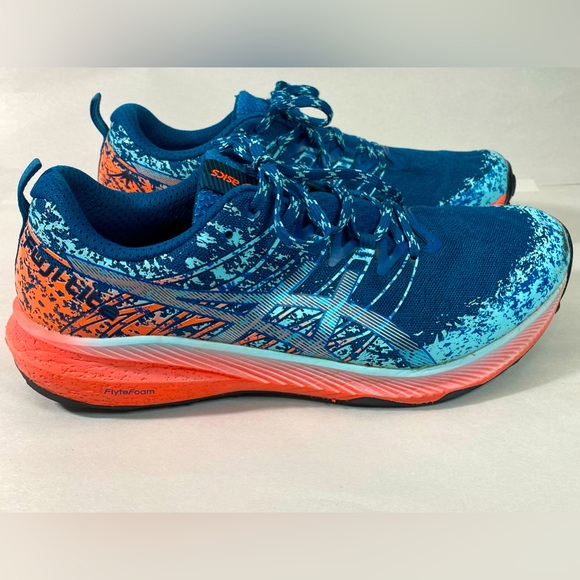 ASICS Womens Fuji Lite 2 Blue Running Shoes Deep Sea Teal Size 11.5 - Picture 4 of 9